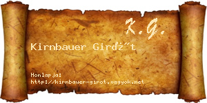 Kirnbauer Girót névjegykártya